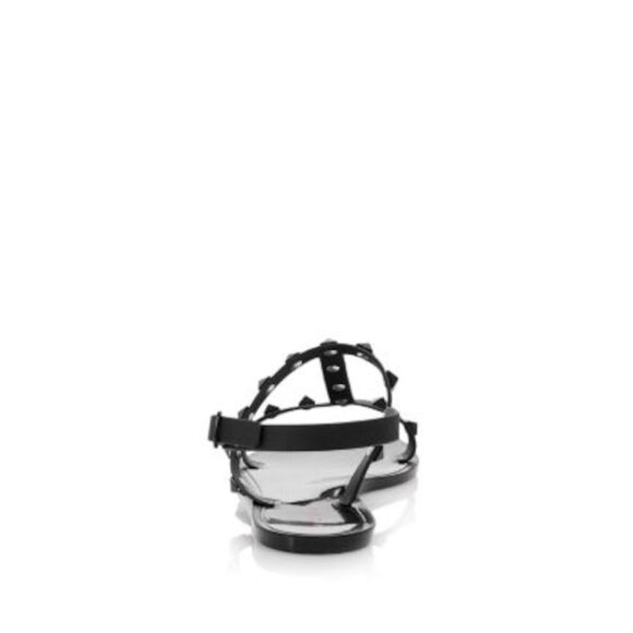AQUA Womens Black T Strap Studded Jelly Sandal Ii Round Toe Slingback Sandal 8 B - Picture 3 of 3